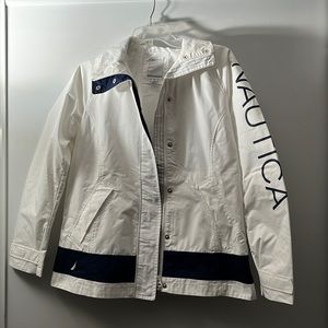 White-blue weatherproof jacket